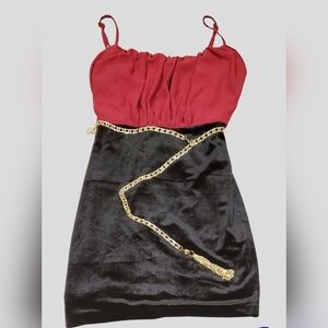 Papaya black and red dress